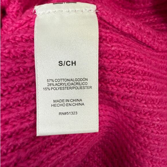 Vince Camuto Hot Pink Textured Dot Sleeve Sweater Women’s Size Small - Picture 8 of 12